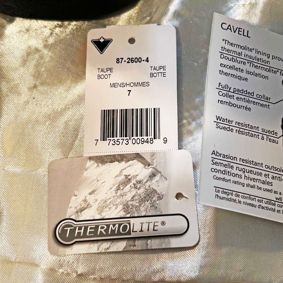 BOOTS, SNOW &/OR HIKING, ANKLE HEIGHT, ASCENT, SZ 7, SUEDE LEATHER, TAN & BLACK, - Picture 12 of 13